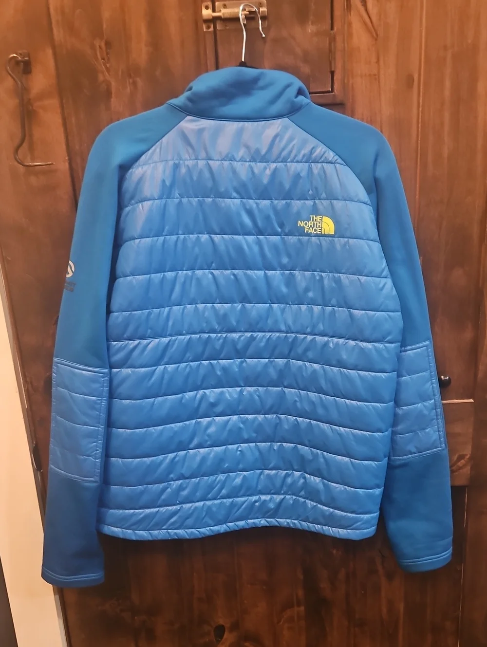 The North Face Summit Series Royal Blue Down Puffer Jacket w/ Yellow Accent